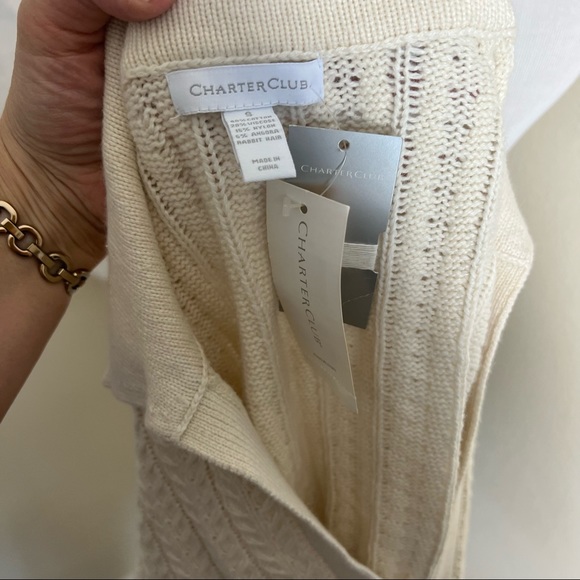 Charter Club Ivory Cream Cable Knit Sweater Sz Small NWT New - Picture 2 of 5
